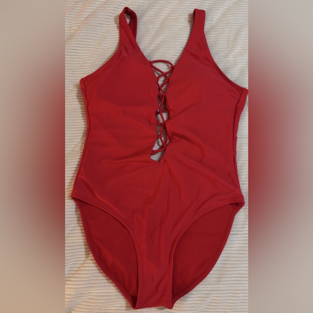Red One Piece Swimsuit